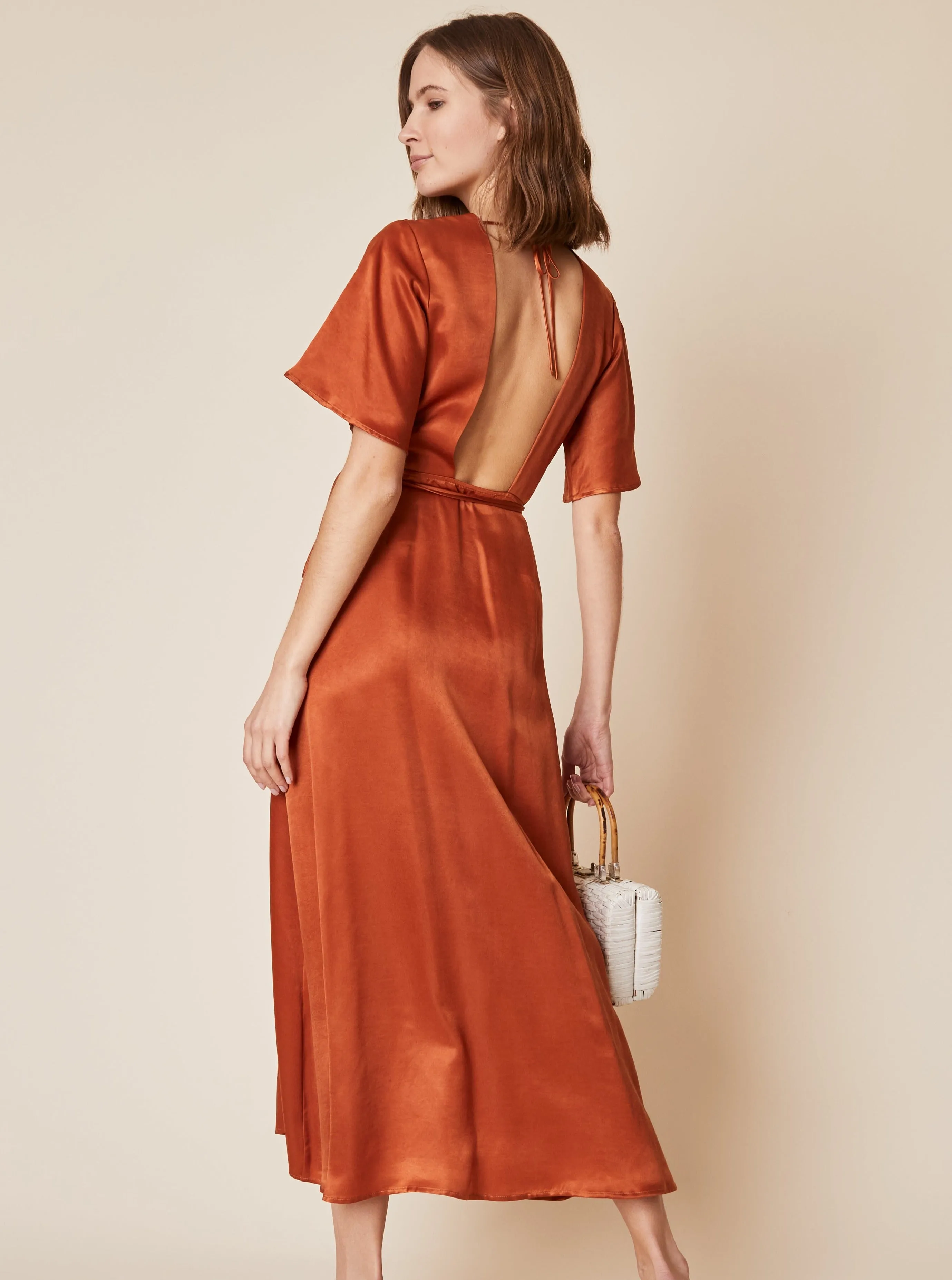 Lola Wrap Dress - Rust