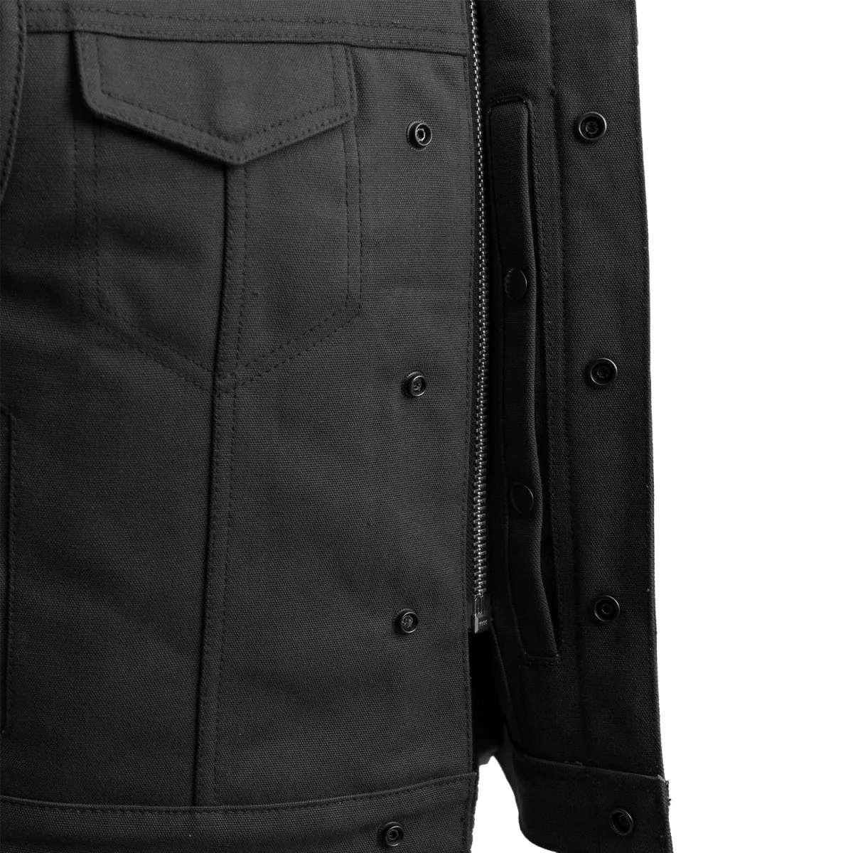 Lowside Black Men's Motorcycle Canvas Vest