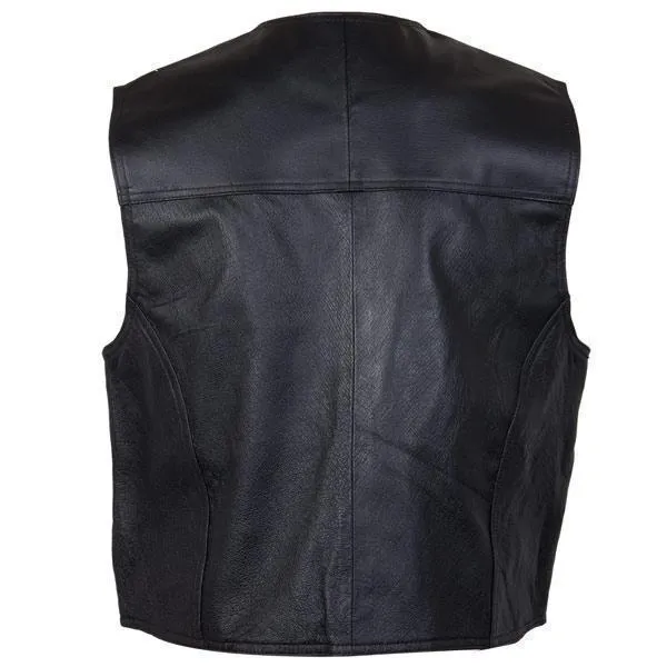 Men's 201 Classic Style Black Leather Vest