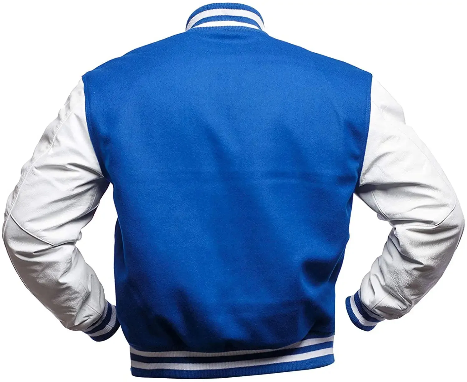 Mens Blue And White Varsity Jacket