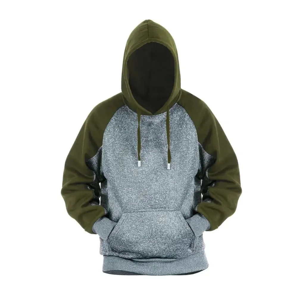 Men’s Color-Block Fleece Pullover Hoodie