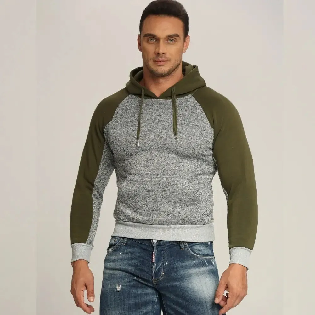 Men’s Color-Block Fleece Pullover Hoodie