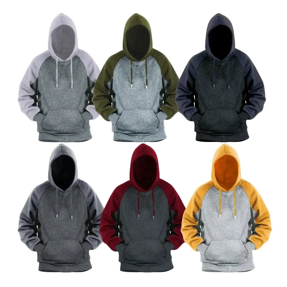 Men’s Color-Block Fleece Pullover Hoodie