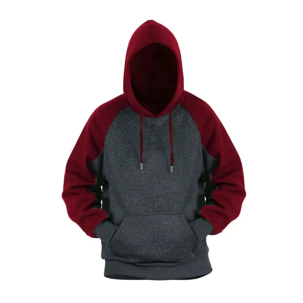 Men’s Color-Block Fleece Pullover Hoodie