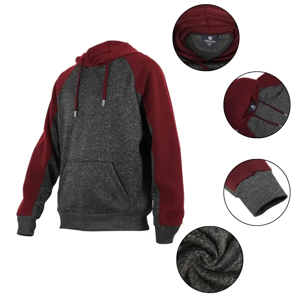 Men’s Color-Block Fleece Pullover Hoodie