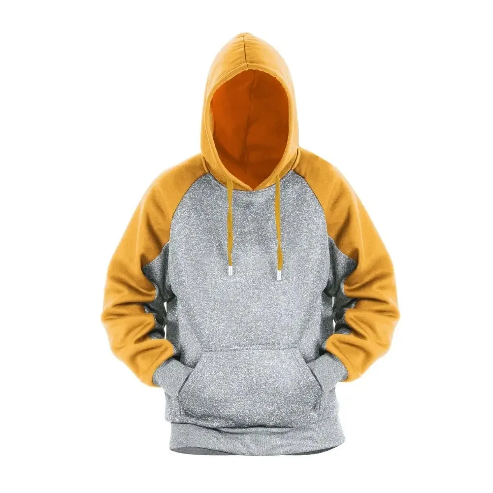 Men’s Color-Block Fleece Pullover Hoodie