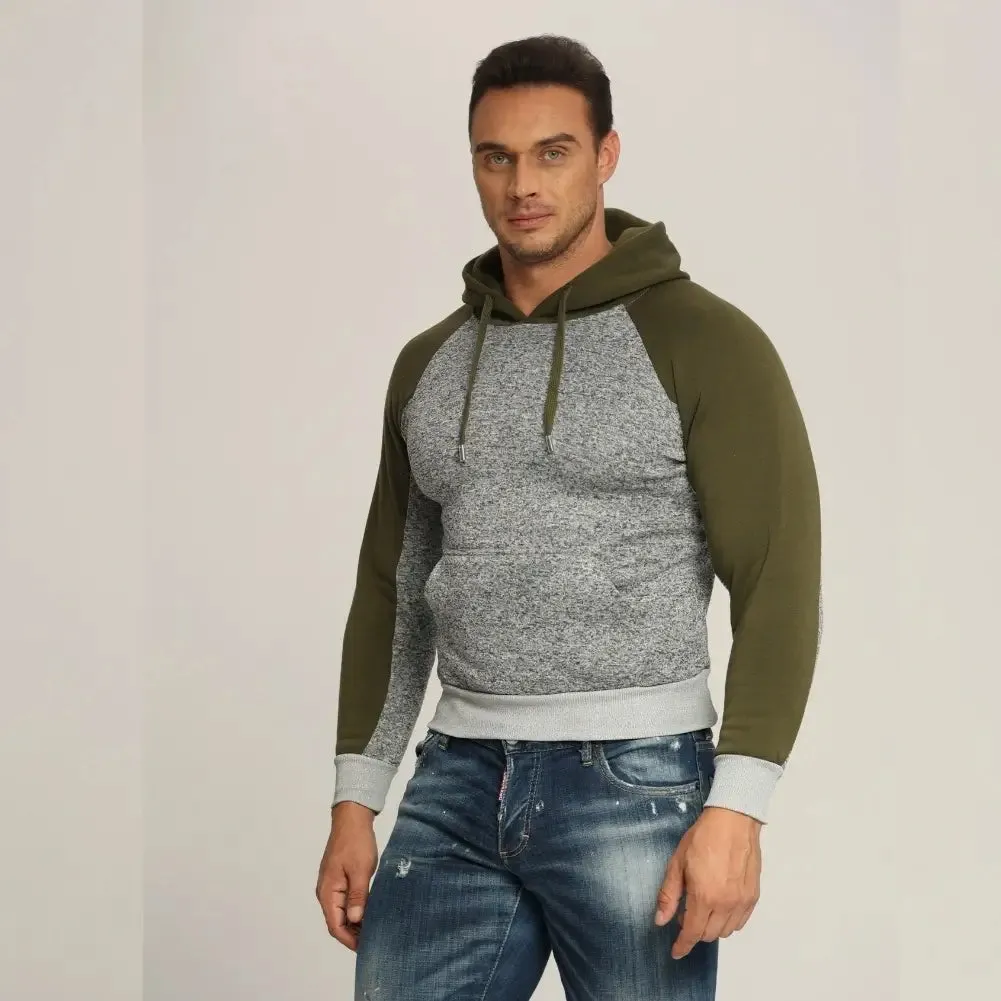 Men’s Color-Block Fleece Pullover Hoodie