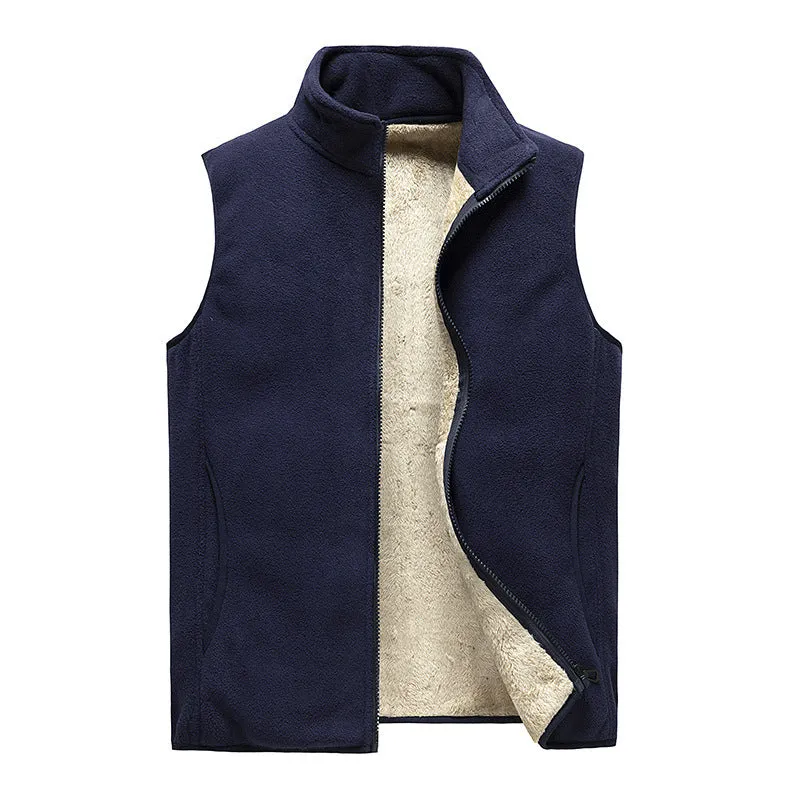 Men's Fleece Vest Thickened Warm Vest Jacket