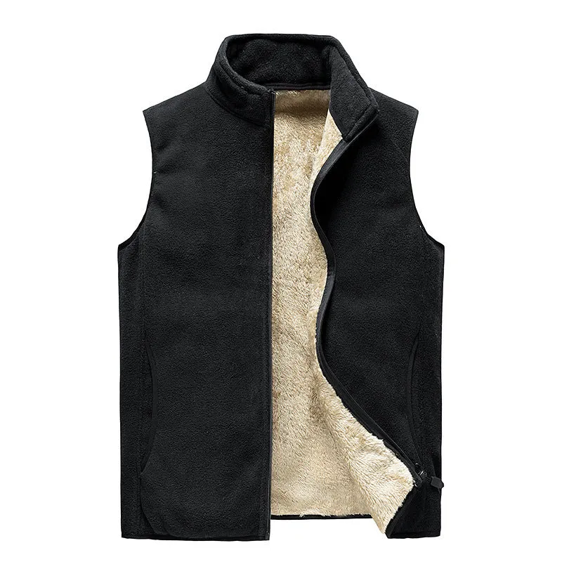 Men's Fleece Vest Thickened Warm Vest Jacket