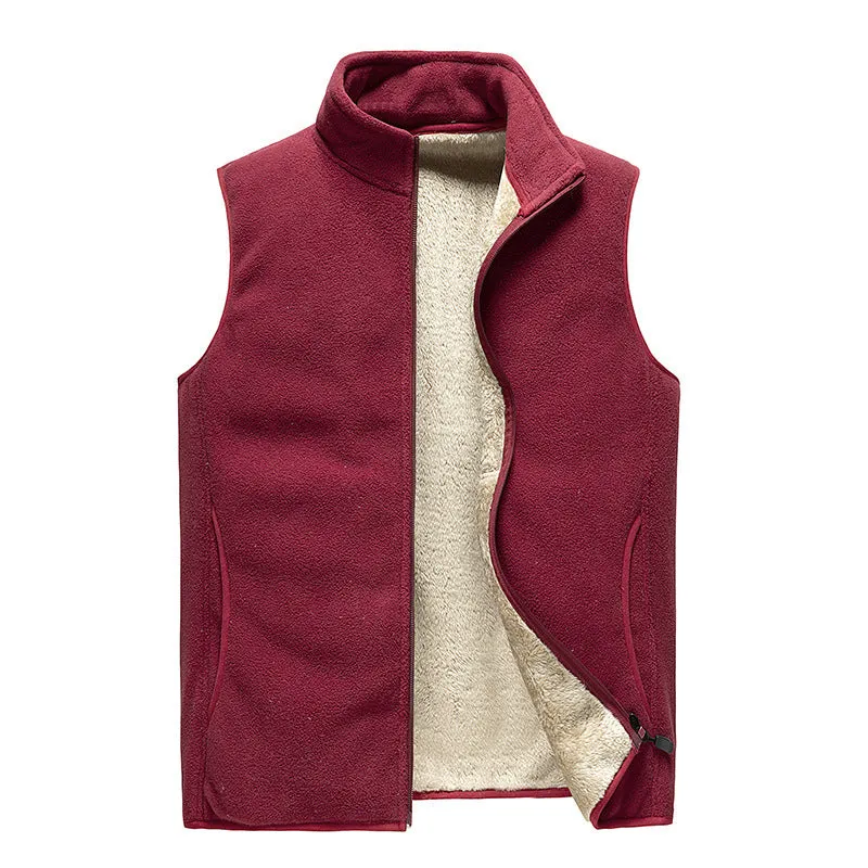 Men's Fleece Vest Thickened Warm Vest Jacket