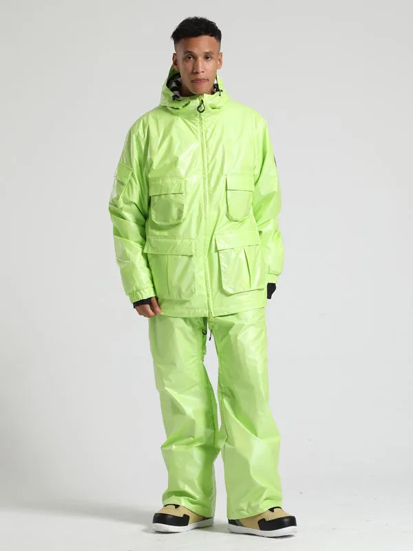 Men's Gsou Snow Neon Holographic Cargo Snow Jacket & Pants