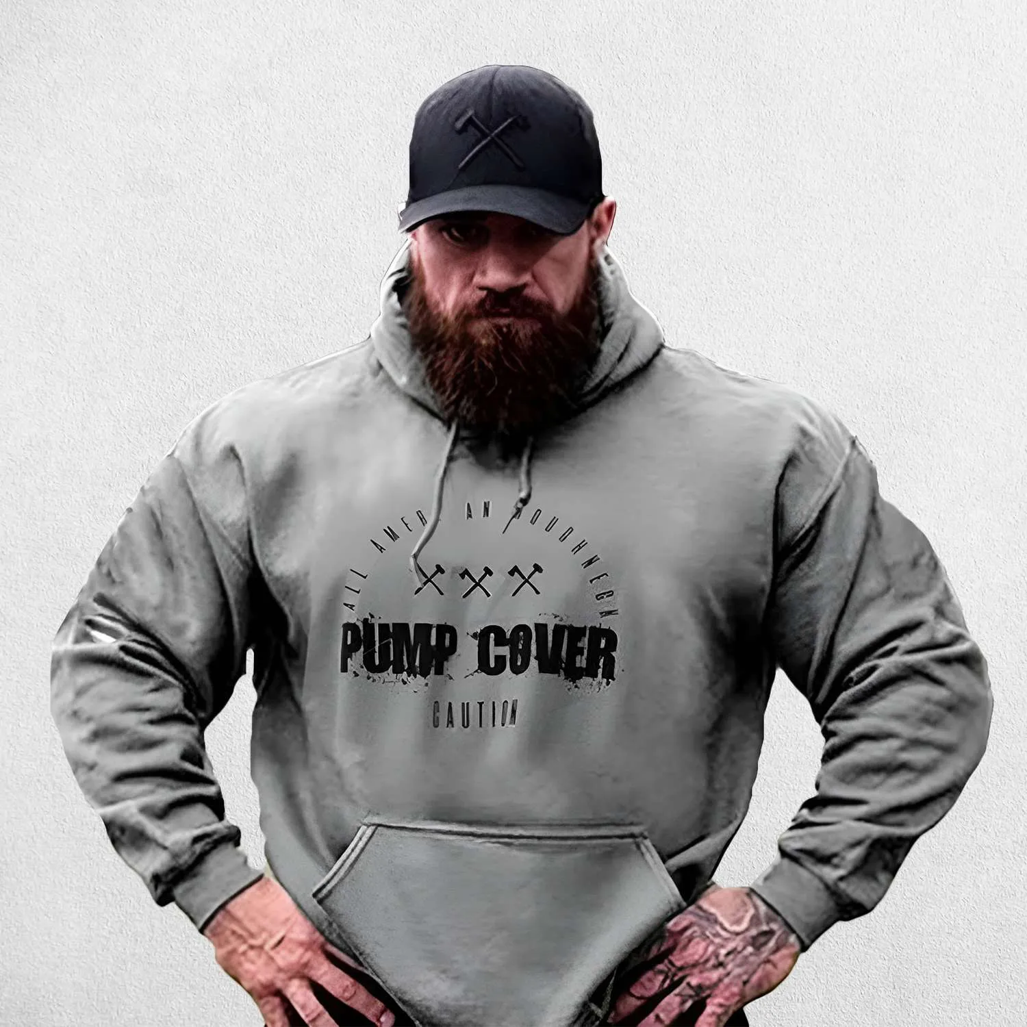 Men's Oversized Gym Pullover Hoodie - Comfort and Cold Protection