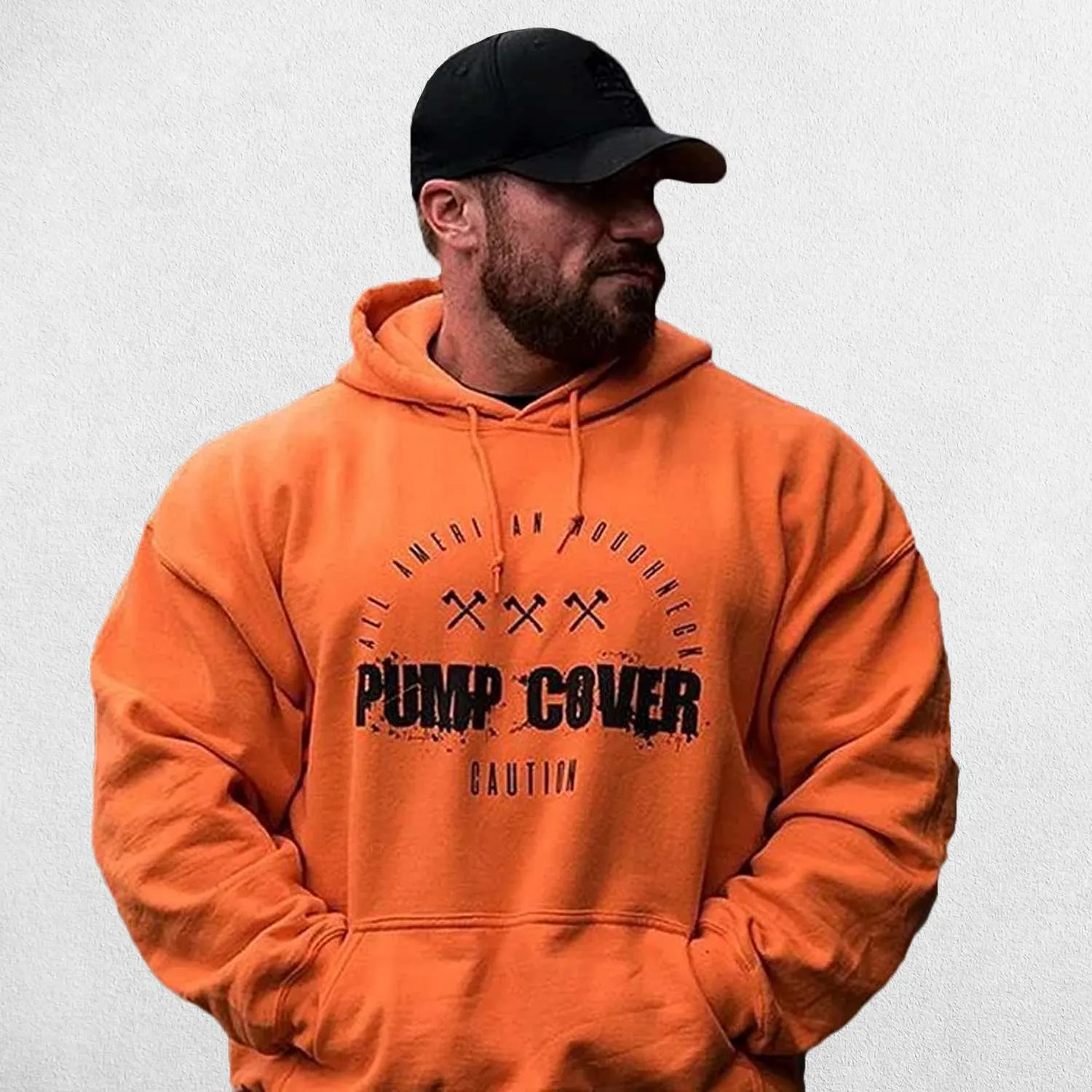 Men's Oversized Gym Pullover Hoodie - Comfort and Cold Protection