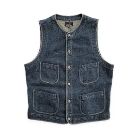 Men's Vintage Style Sleeveless Jacket with O-Neck and Pockets