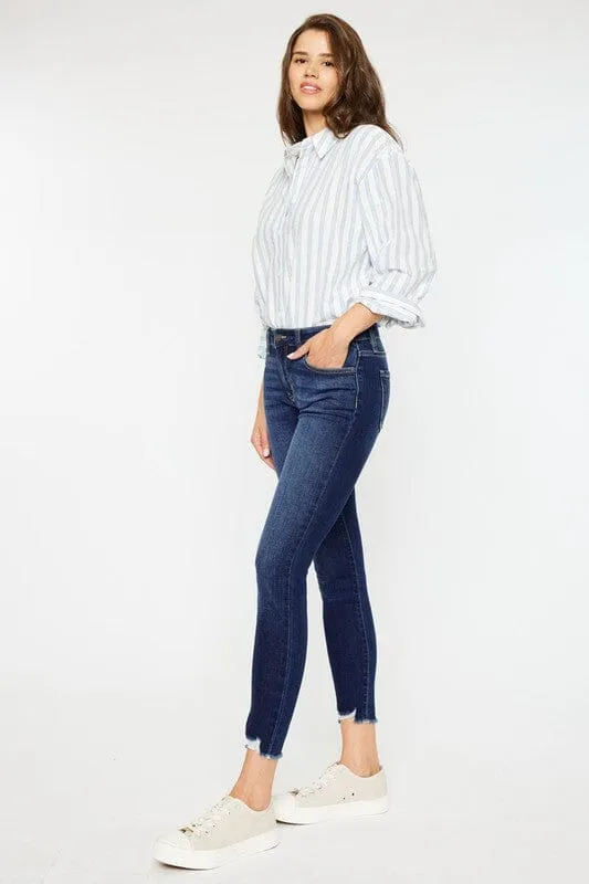 MID RISE ANKLE SKINNY JEANS-KC20009D