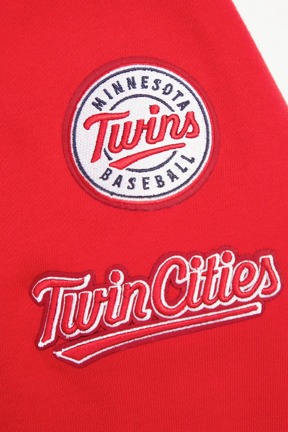 MLB MINNESOTA TWINS CLASSIC WOMEN'S CROPPED PO HOODIE (RED)