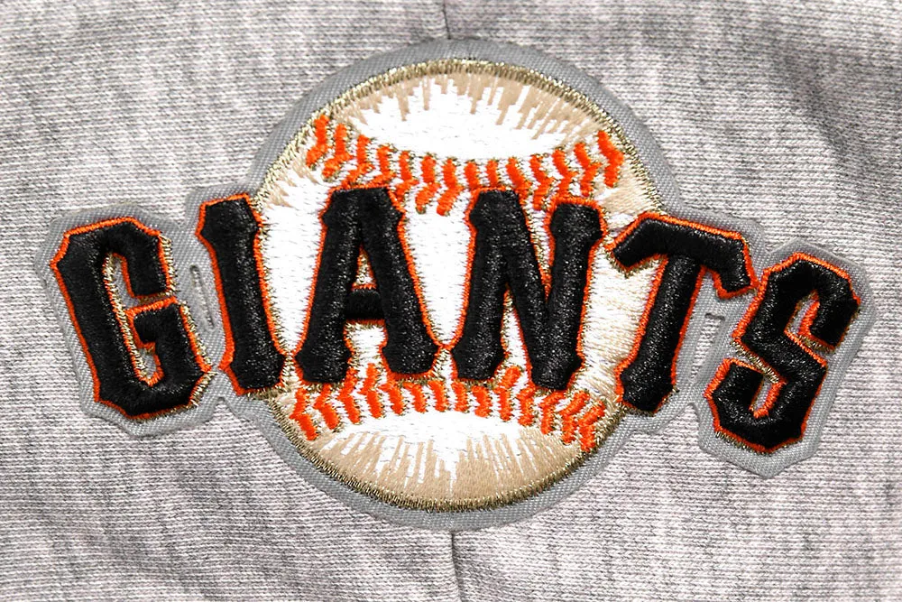 MLB SAN FRANCISCO GIANTS SCRIPT TAIL WOMEN'S RIB FLC CROPPED PO HOODIE (HEATHER GRAY/BLACK)