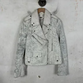 MM6 Maison Margiela Cracked Painted Biker Jacket