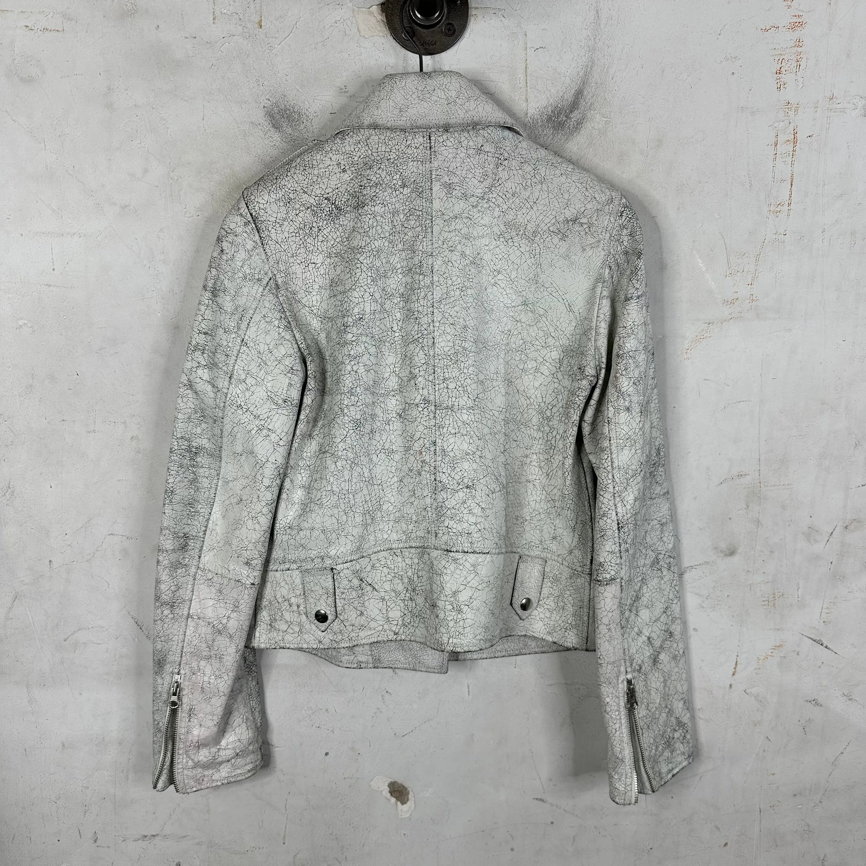 MM6 Maison Margiela Cracked Painted Biker Jacket