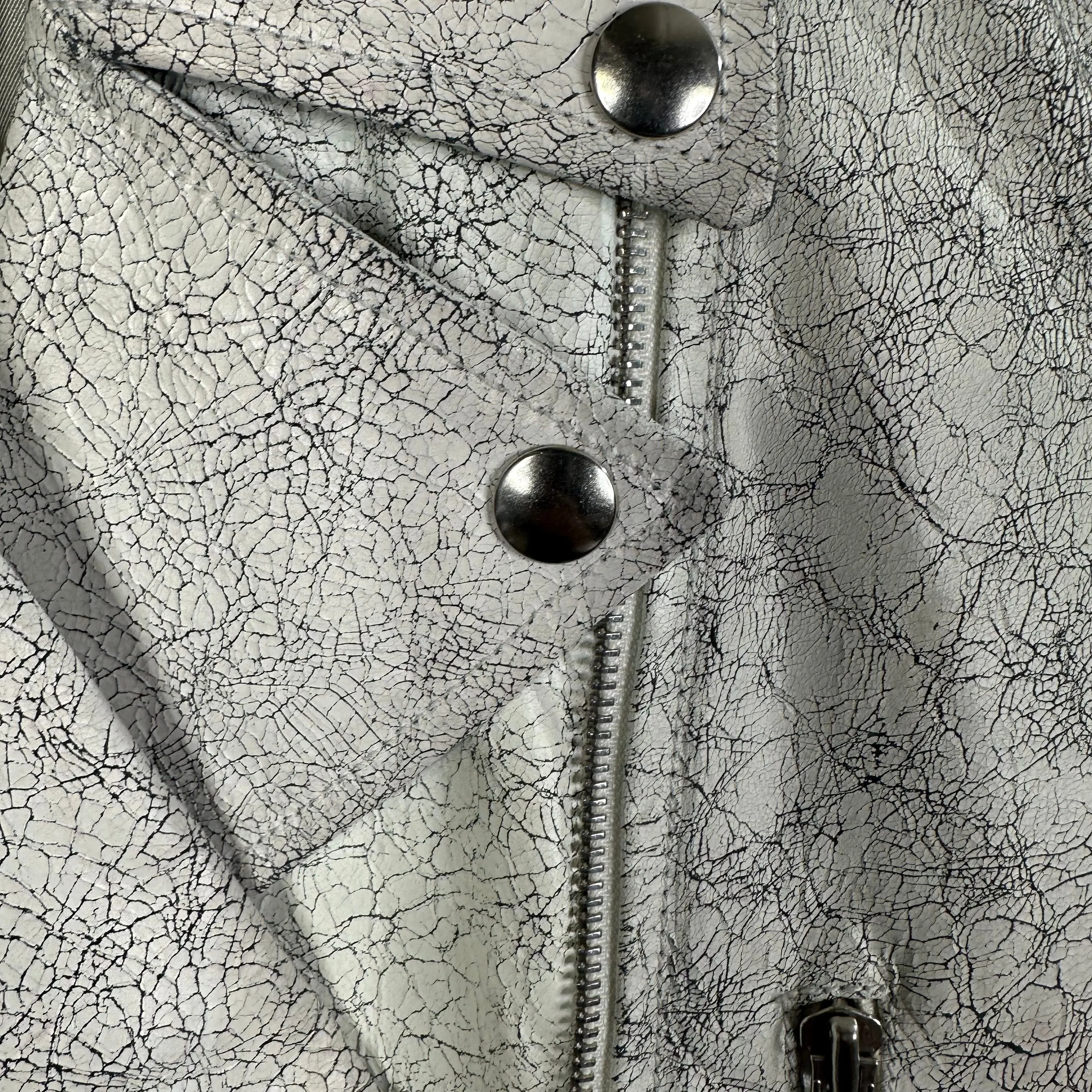 MM6 Maison Margiela Cracked Painted Biker Jacket