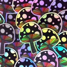 Mushroom Holographic Sticker