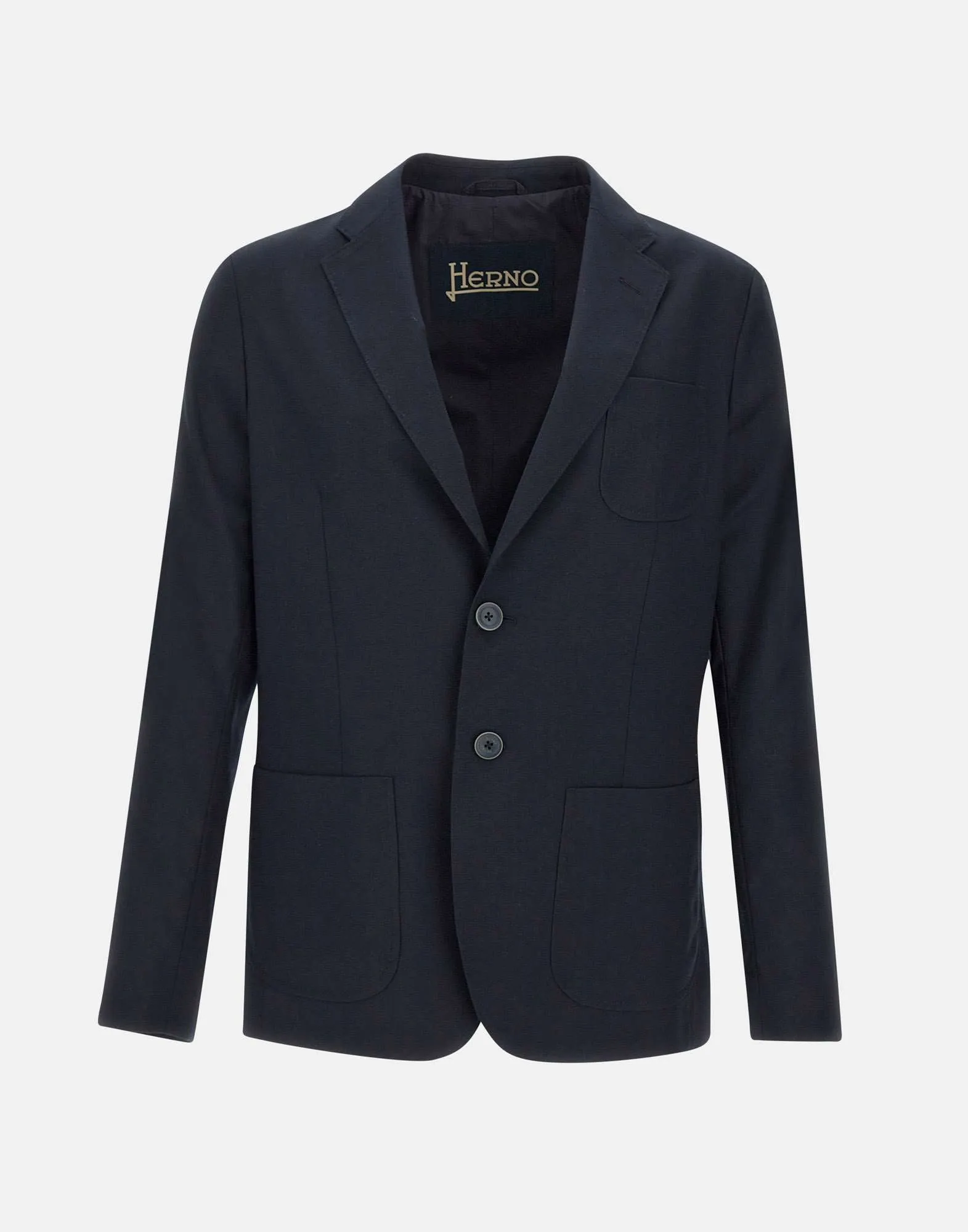 Navy Blue Viscose Blend Blazer