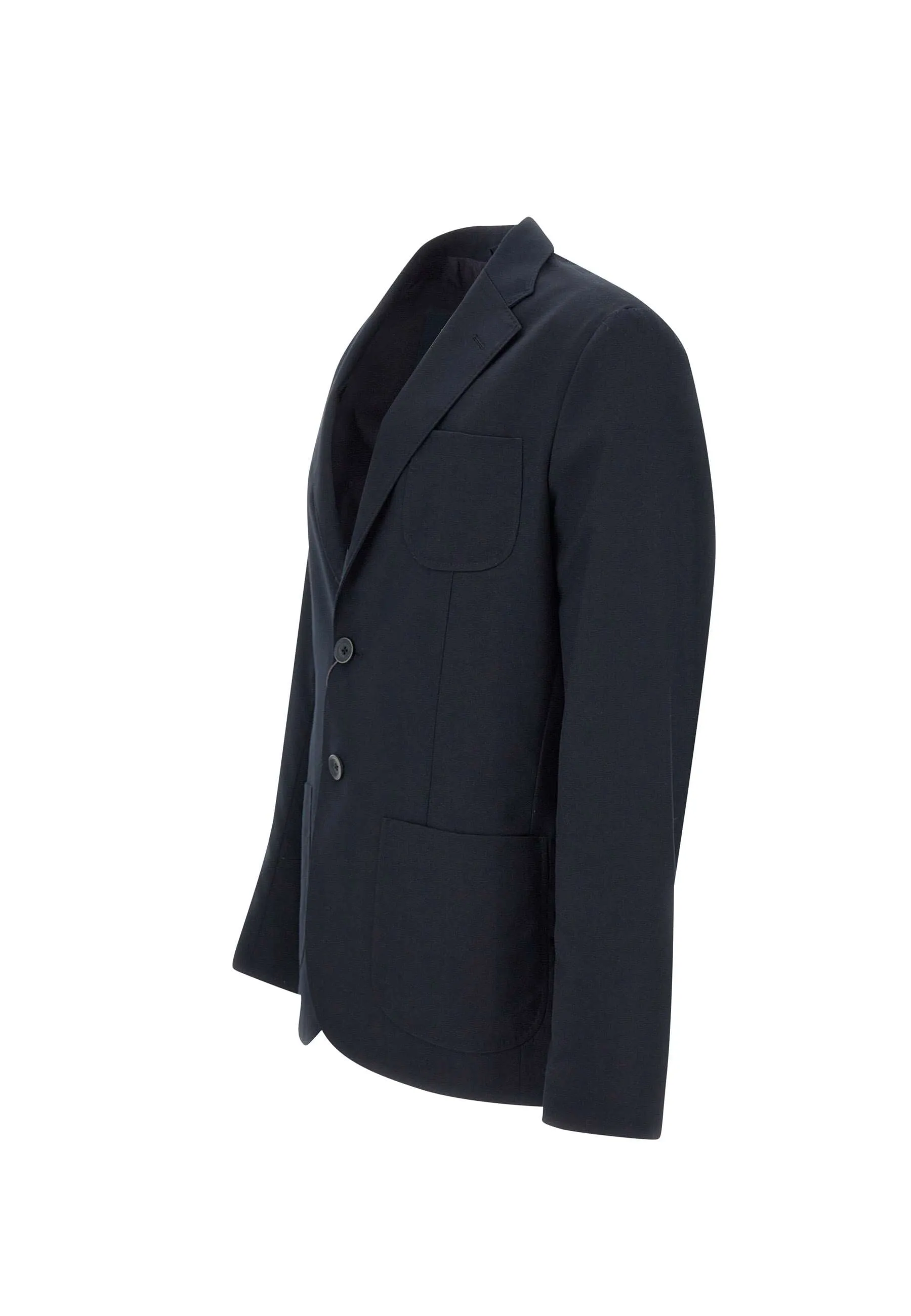 Navy Blue Viscose Blend Blazer