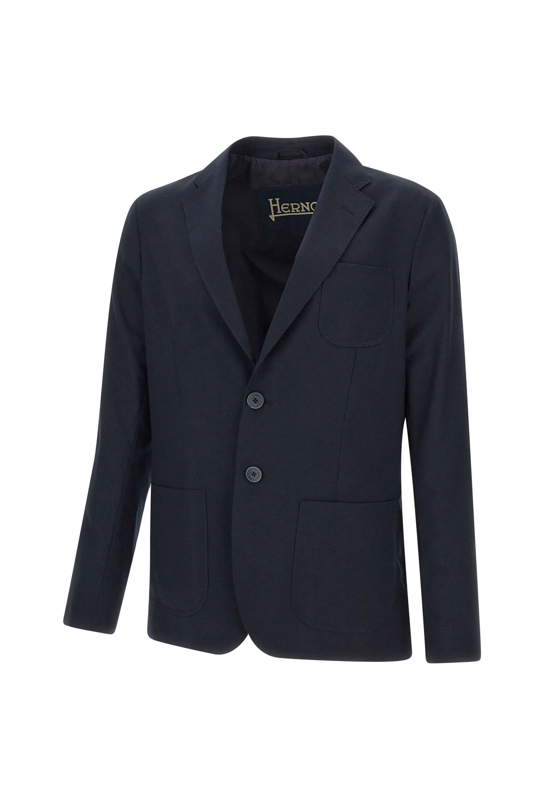 Navy Blue Viscose Blend Blazer