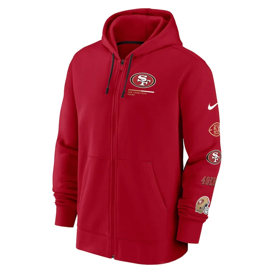 Nike Men's San Francisco 49ers Surrey Full-Zip Hoodie - Scarlet