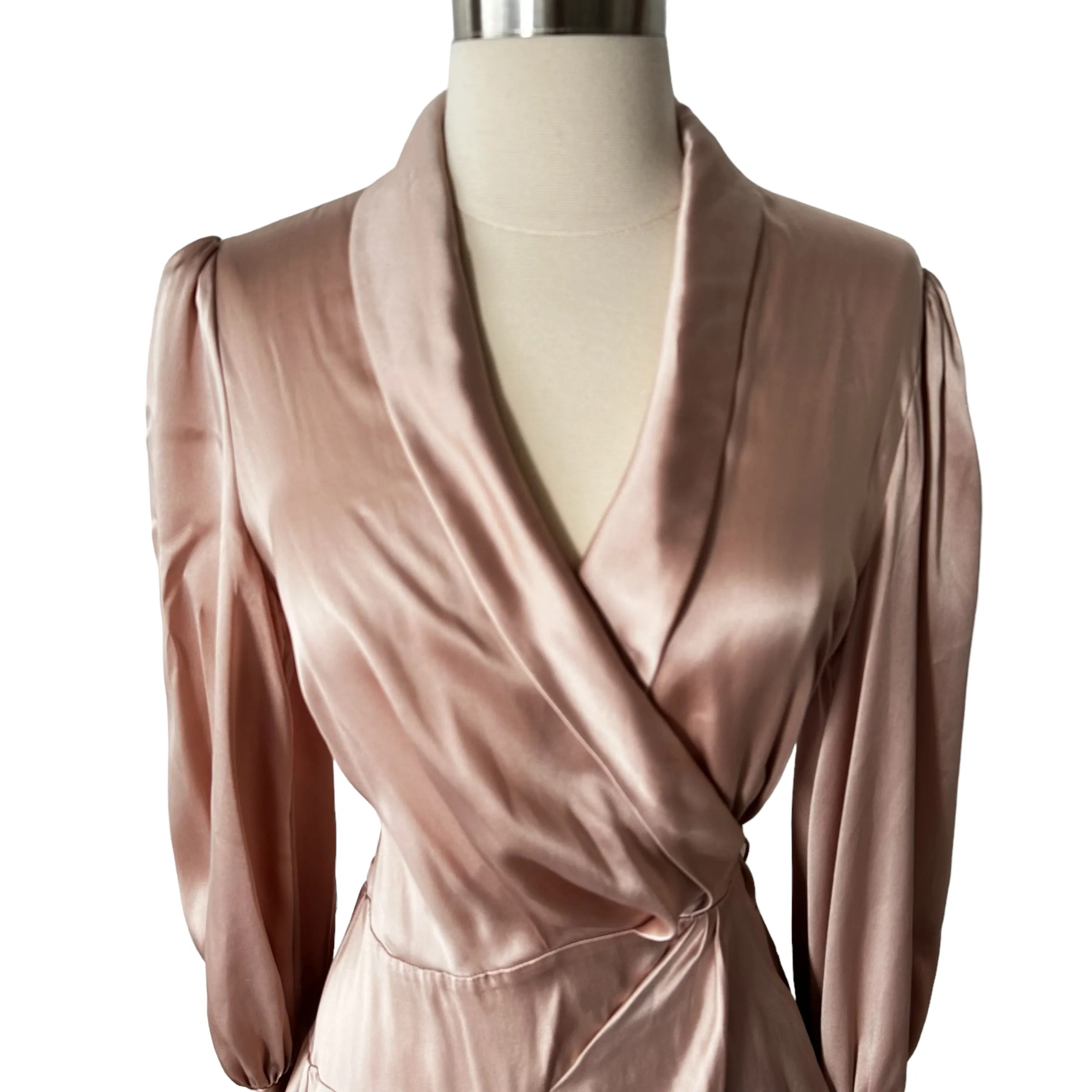 Nude Pink Silk Dress - XS