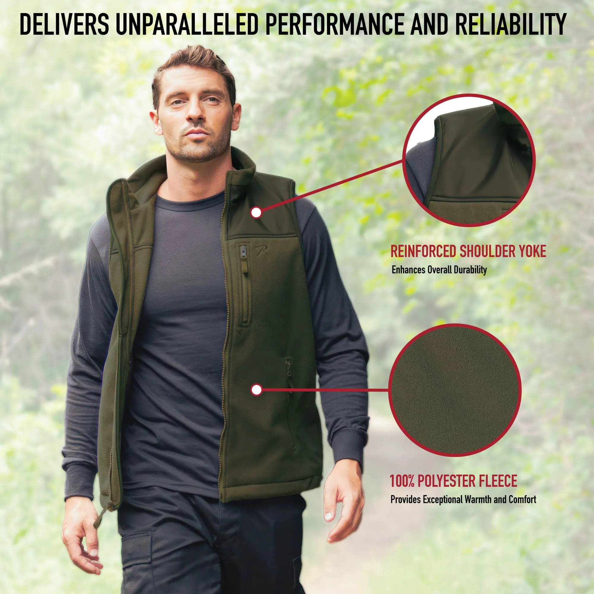 Olive Drab - Spec Ops Tactical Fleece Vest - Military tactical vest