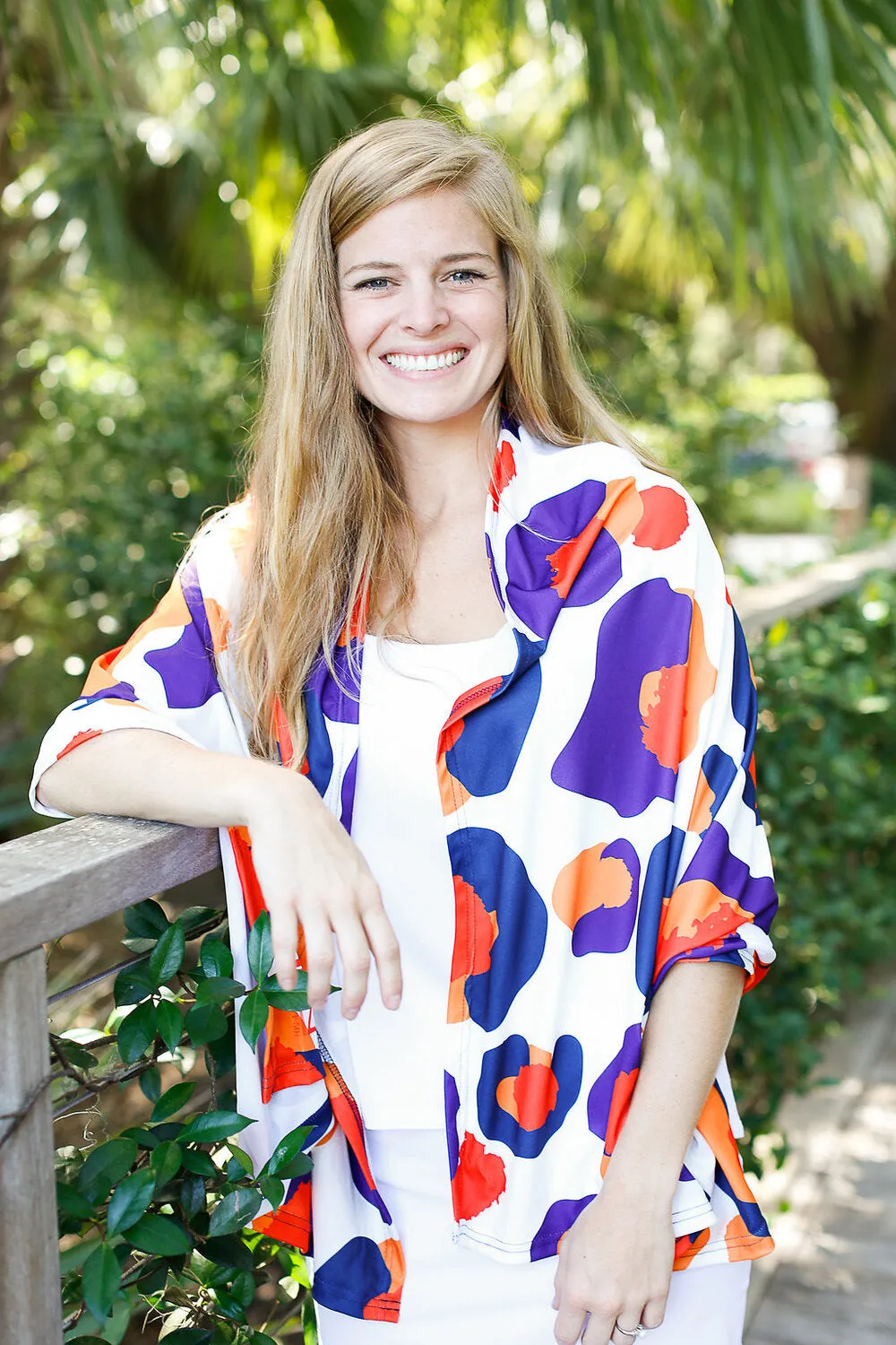 Orange Gameday Cheetah Shawl