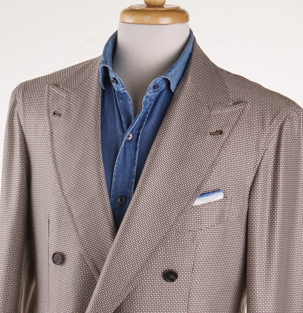 Orazio Luciano Houndstooth Silk and Wool Sport Coat