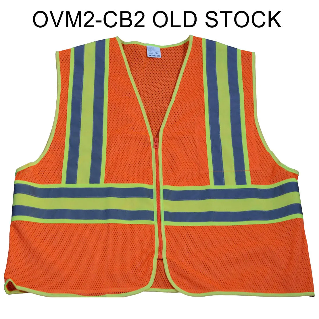 OVM2-CB2 ANSI Class II Deluxe Two Tone DOT Safety Vest Orange Mesh Lime Contrast