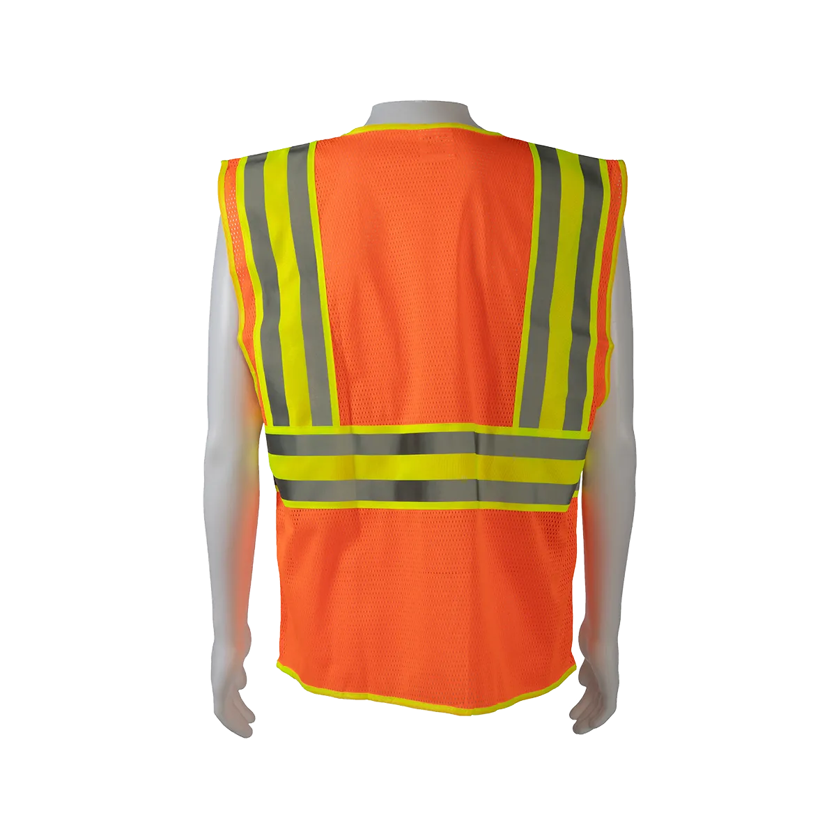 OVM2-CB2 ANSI Class II Deluxe Two Tone DOT Safety Vest Orange Mesh Lime Contrast