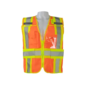 OVM2-PSV Orange Mesh/Lime Contrast Two Tone Expandable Breakaway Public Safety Vest