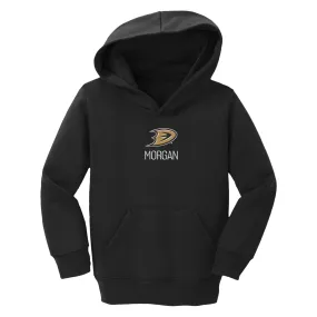 Personalized Anaheim Ducks Secondary Toddler Pullover Hooded Sweatshirt