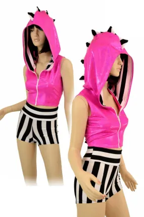 Pink Zebra Dragon Hoodie Set