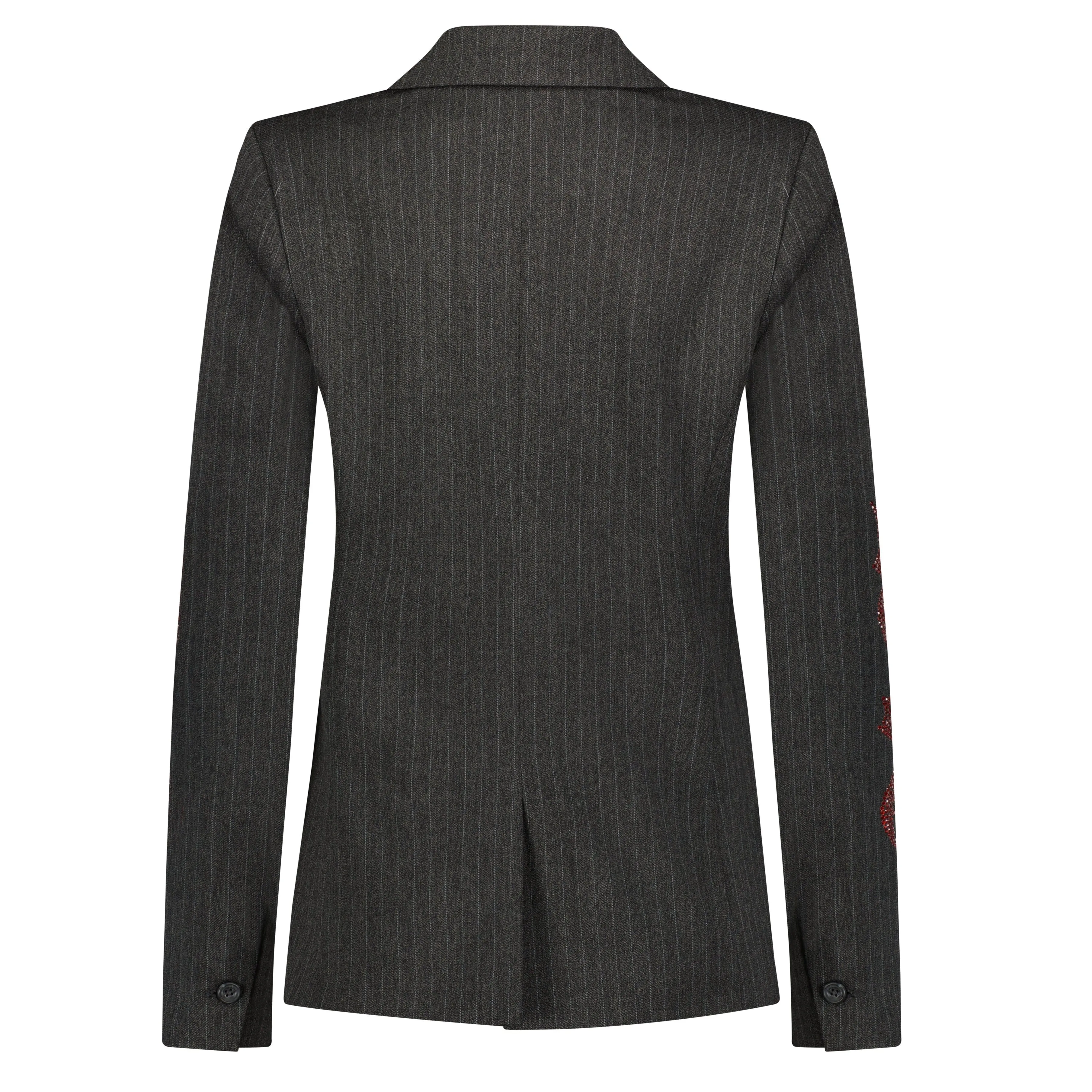 Plain Pinstripe Blazer  - Charcoal