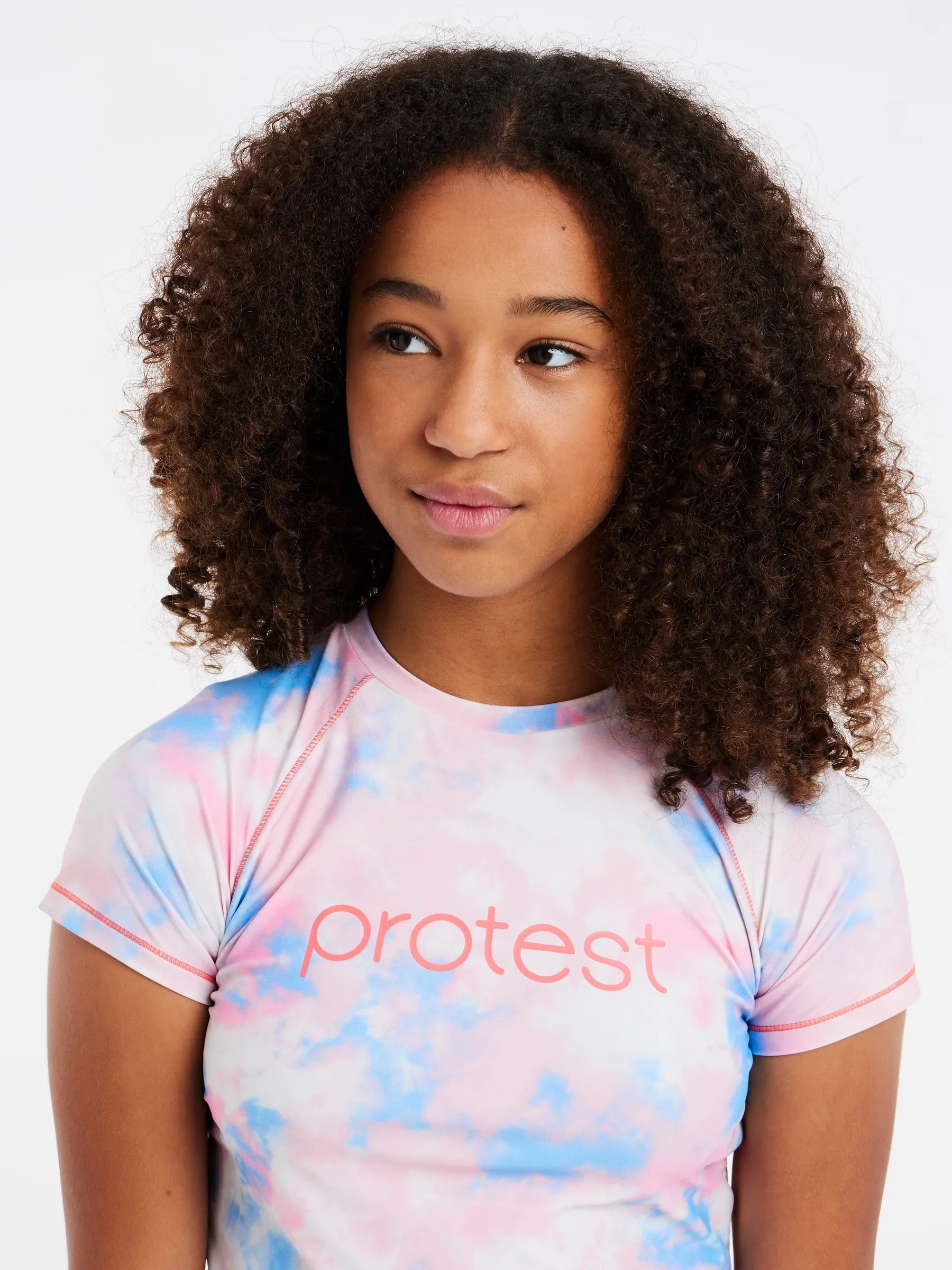 Protest PRTJELENA JR Lycra Rashguard - Kids Short Sleeve - Sugar Coral