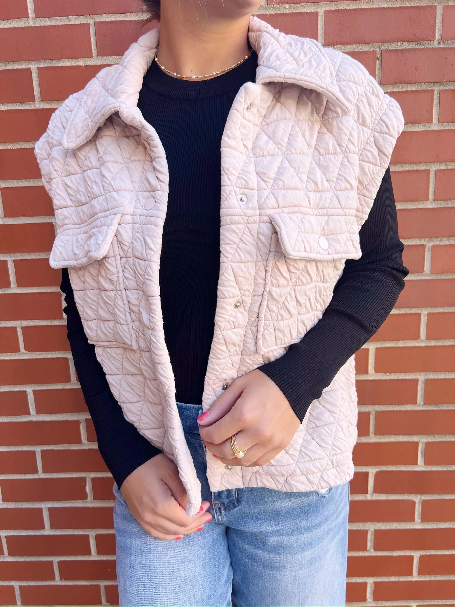 Quilted Collared Button Down Vest