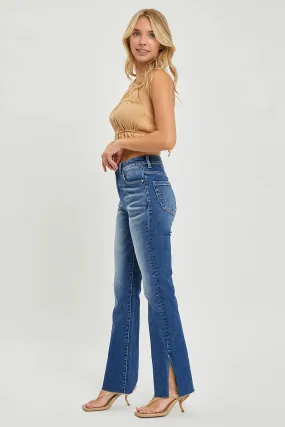 Risen HR Ankle Straight Raw Hem w/ Slit Jeans