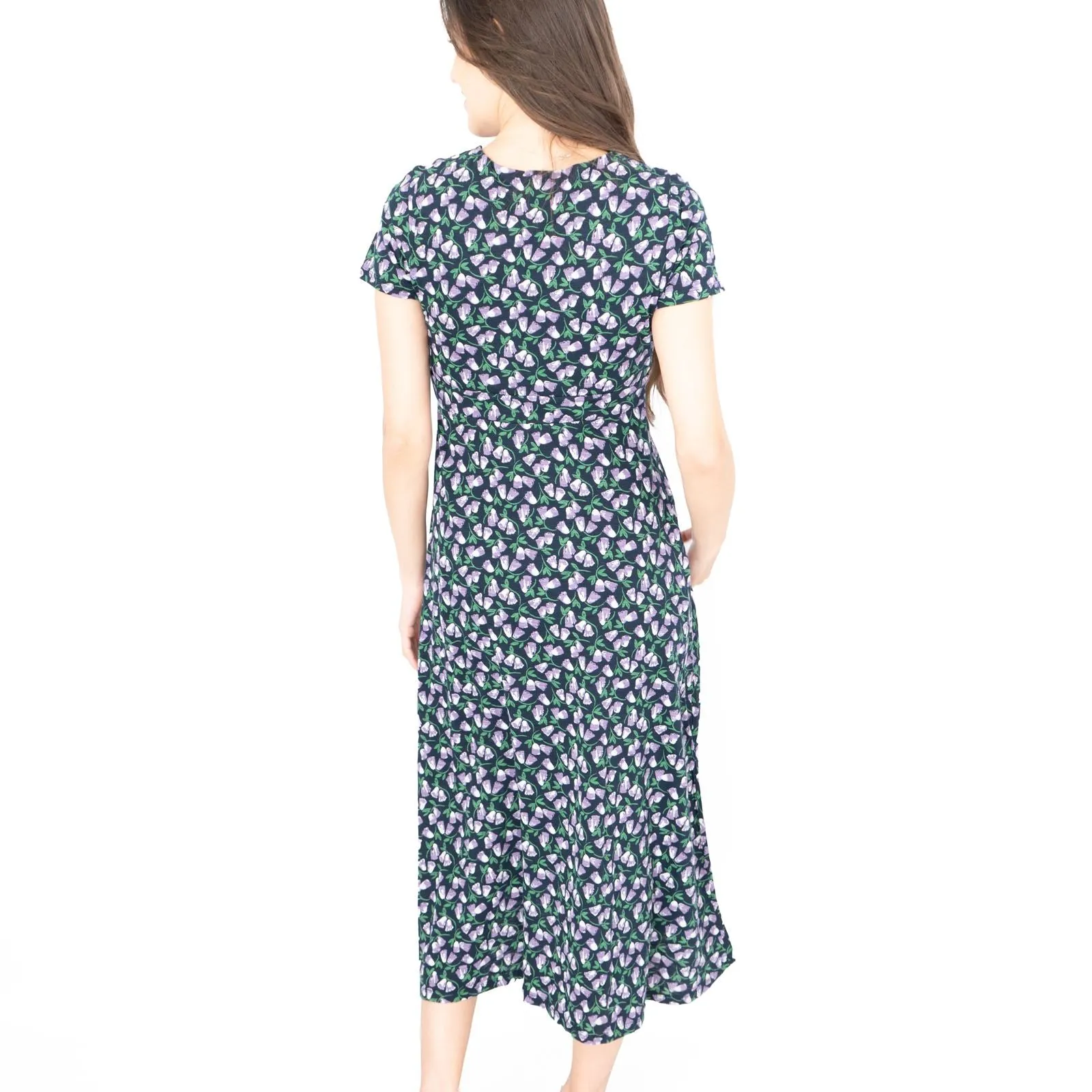 Seasalt Navy Floral Chapelle Jersey Midi Dress