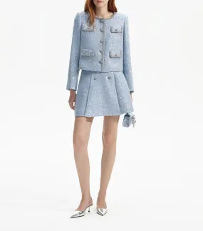 Sequin Boucle Jacket Blue