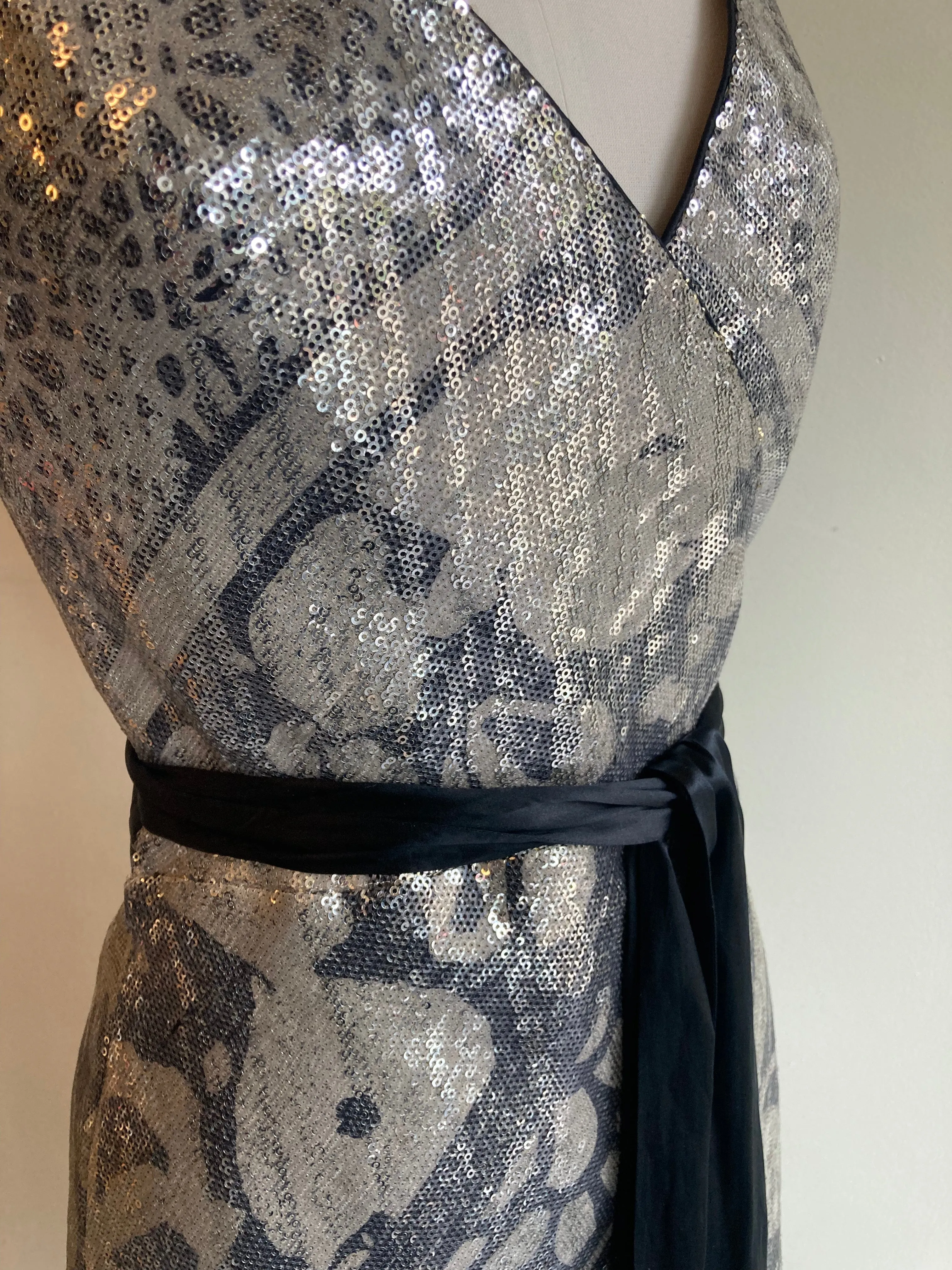 Sequinned Liraz Wrap Dress