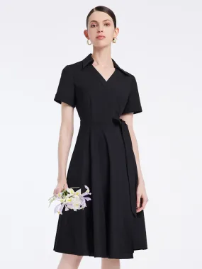 Shirt Neck Wrap-around Dress