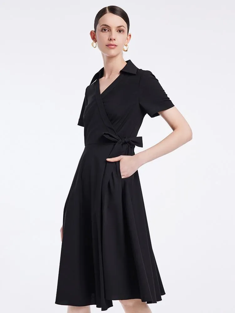 Shirt Neck Wrap-around Dress