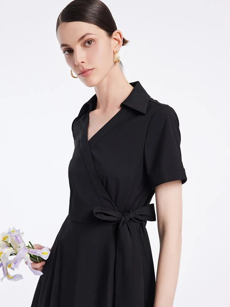 Shirt Neck Wrap-around Dress