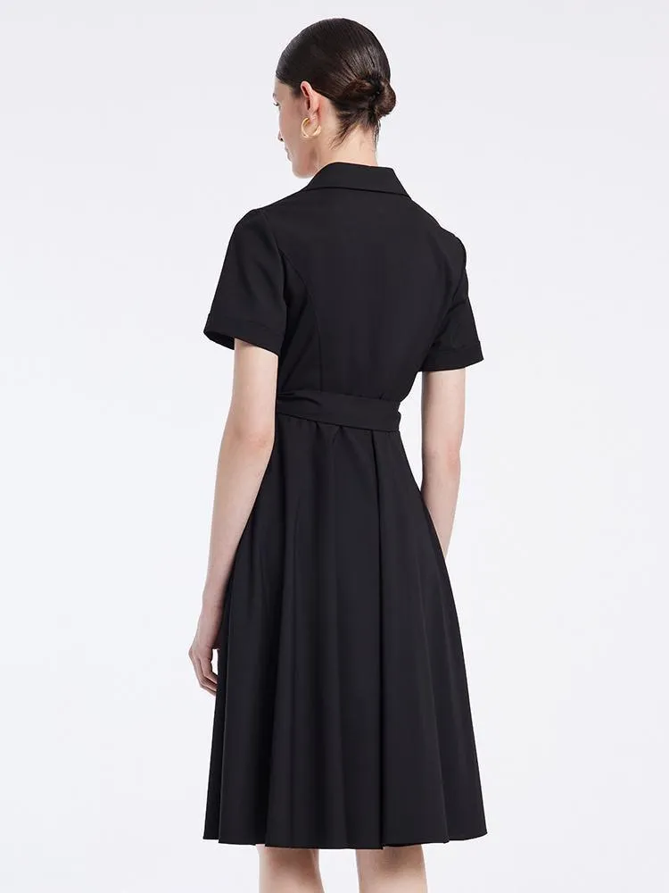 Shirt Neck Wrap-around Dress