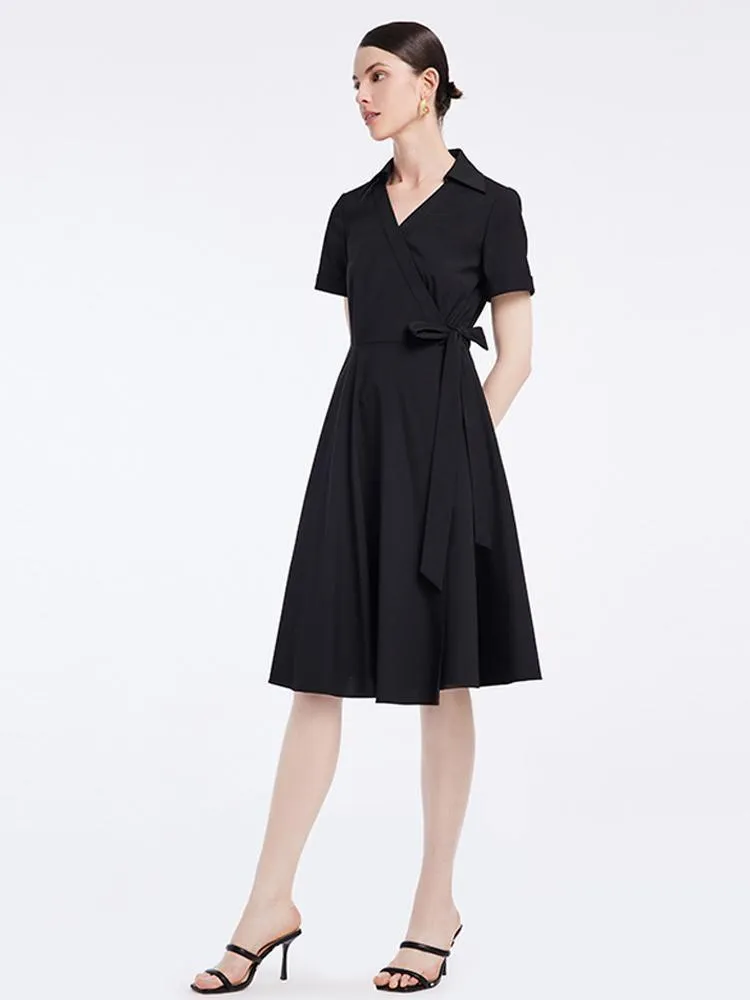 Shirt Neck Wrap-around Dress